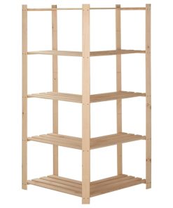 Scaffale Ad Angolo 5 Livelli 82,5x82,5x170 Cm Massello Di Pino