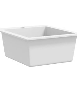 Lavandino Cucina Granito 1 Lavello Ad Incasso Bianco Crema