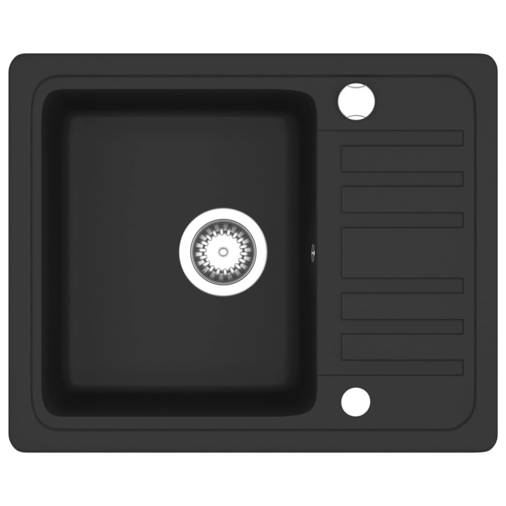 Lavello Da Cucina In Granito Vasca Singola Nera - Image 5