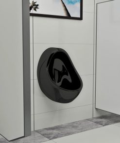 Orinatoio Sospeso Con Sciacquone In Ceramica Nero