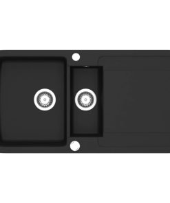 Lavello Da Cucina In Granito Vasca Doppia Nero