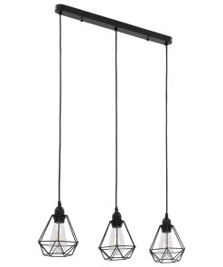 Lampadario Con Design Diamante Nero 3 Lampadine E27