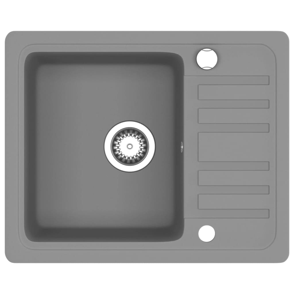 Lavello Da Cucina In Granito Vasca Singola Grigio - Image 4