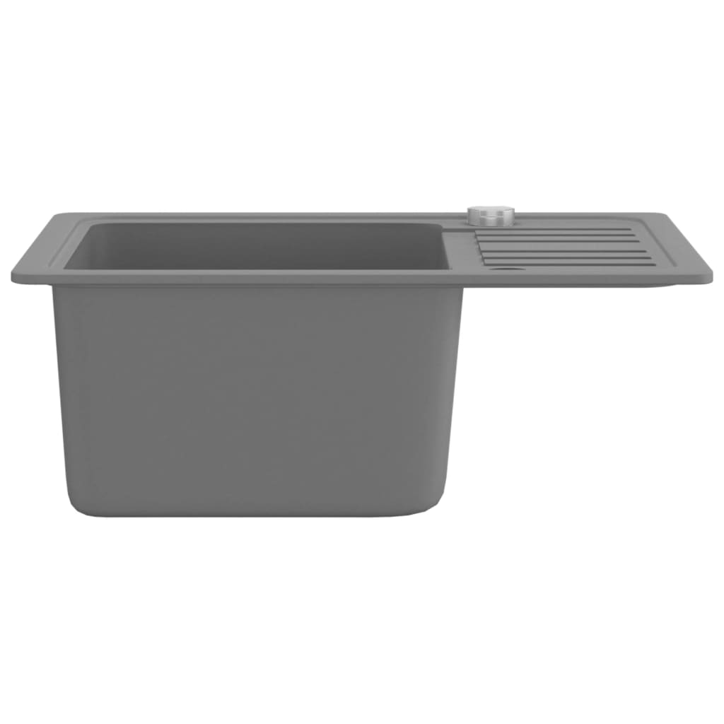 Lavello Da Cucina In Granito Vasca Singola Grigio - Image 5