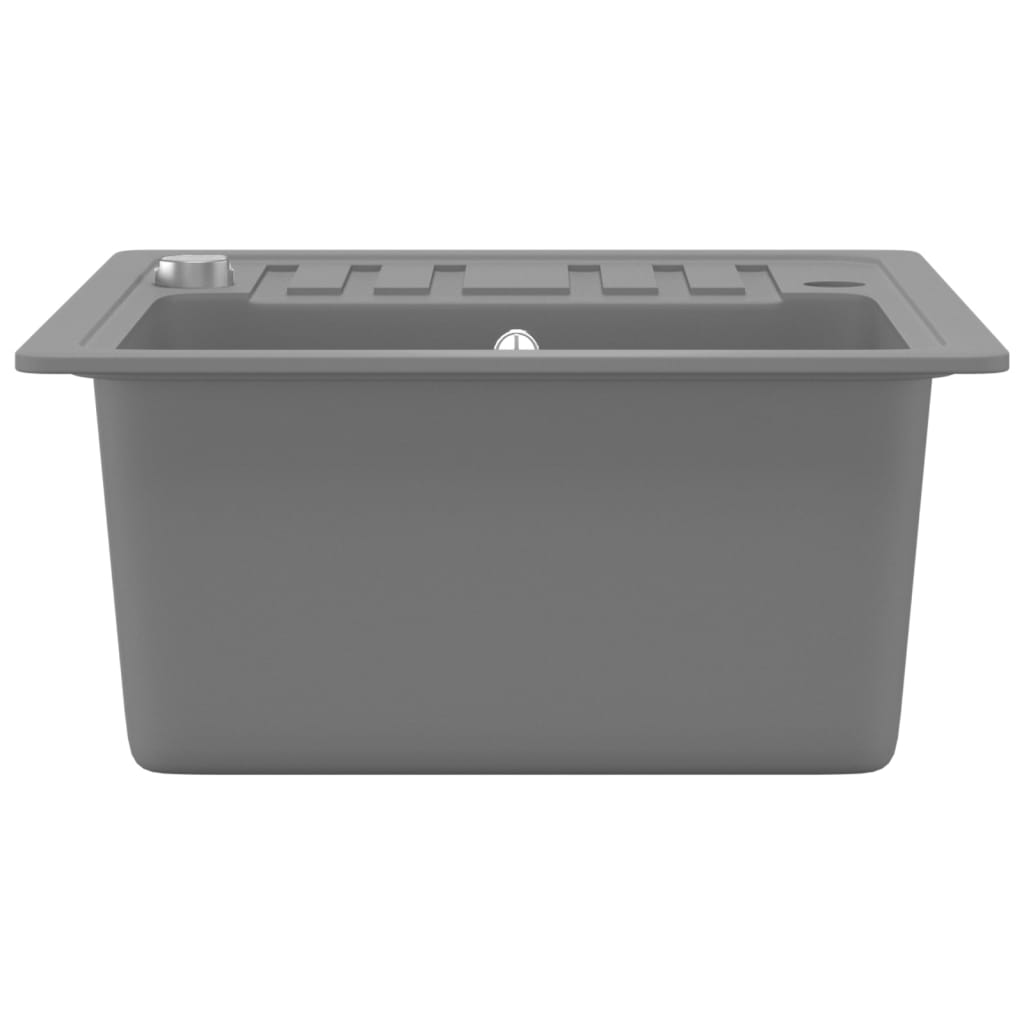 Lavello Da Cucina In Granito Vasca Singola Grigio - Image 6