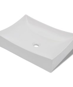 Lavandino In Ceramica Porcellana Bianco Lucido