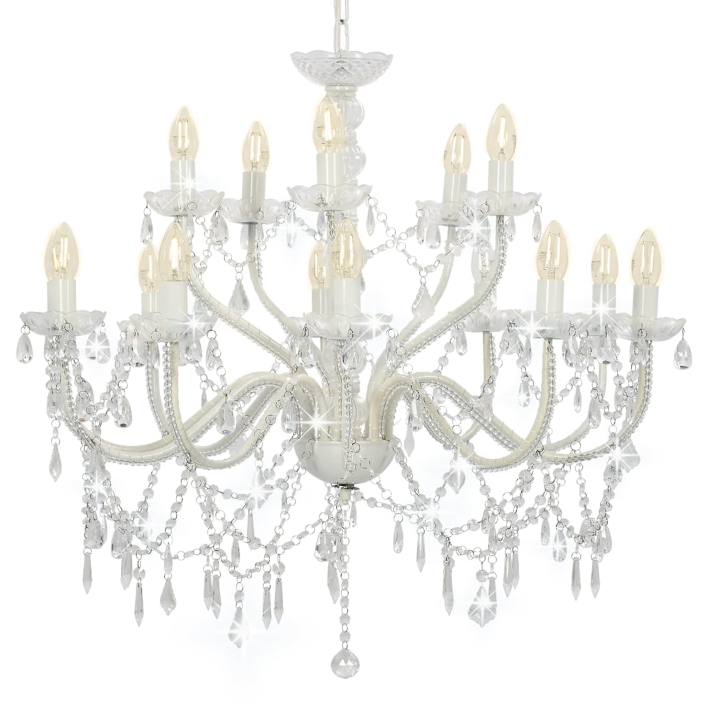 Candelabro A 2 Livelli Bianco 15 Lampadine E14