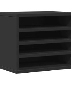 Organizer Per La Scrivania Nero 36x26x29,5 Cm In Multistrato