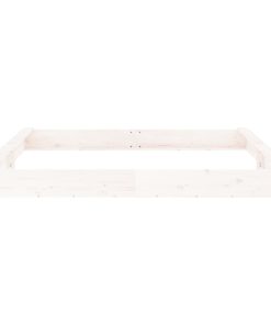 Sabbiera Con Sedute Bianca Quadrata In Legno Massello Di Pino