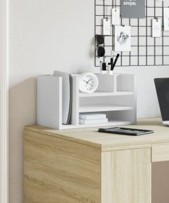 Organizer Da Scrivania Bianco 44,5x24x25 Cm Legno Multistrato