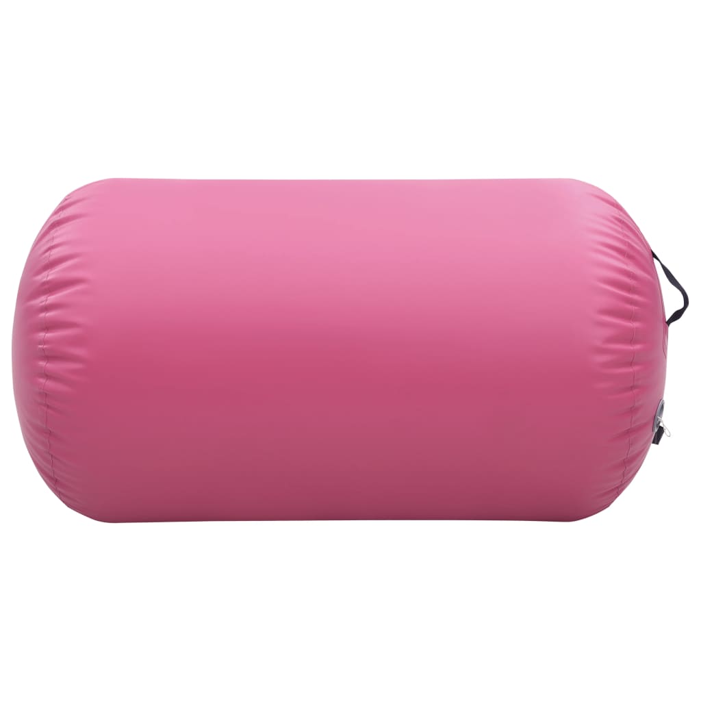 Rullo Da Ginnastica Gonfiabile Con Pompa 100x60 Cm In Pvc Rosa - Image 5