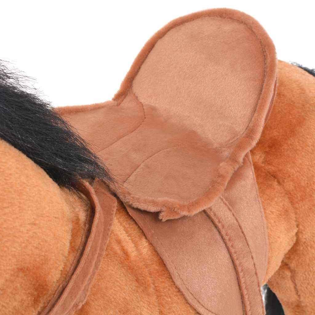Cavallo In Peluche In Piedi Marrone - Image 5