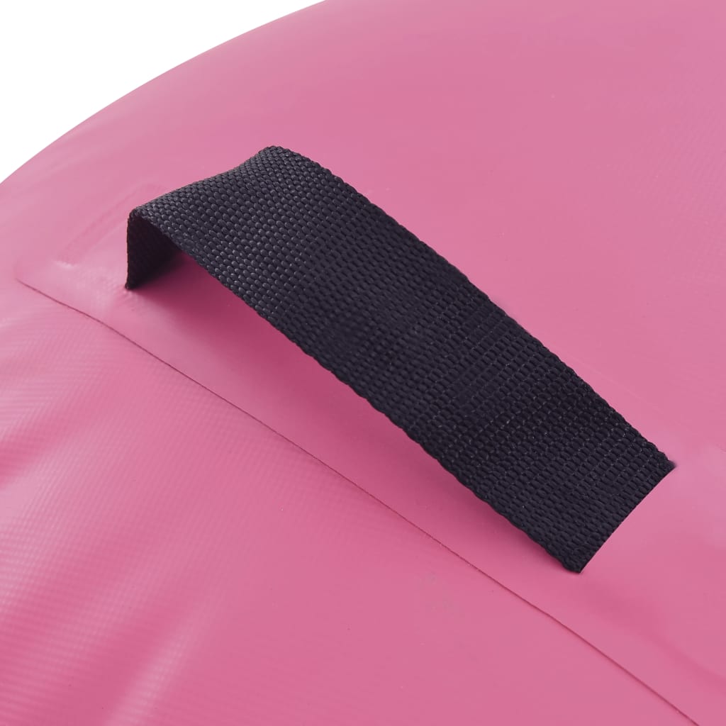 Rullo Da Ginnastica Gonfiabile Con Pompa 100x60 Cm In Pvc Rosa - Image 4