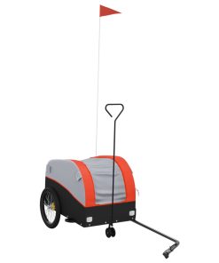 Rimorchio Da Bici Nero E Arancione 30 Kg In Ferro