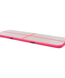 Tappetino Ginnastica Gonfiabile Con Pompa 800x100x10cm Pvc Rosa