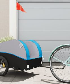 Rimorchio Da Bici Nero E Blu 45 Kg In Ferro
