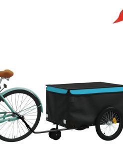 Rimorchio Da Bici Nero E Blu 30 Kg In Ferro