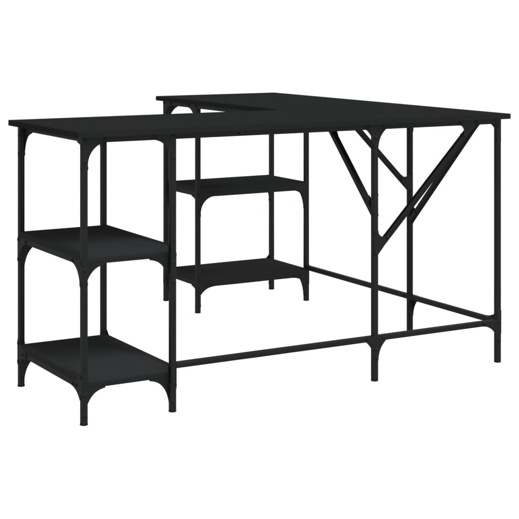 Scrivania Nera 139x139x75 Cm In Legno Multistrato - Image 6