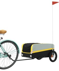 Rimorchio Da Bici Nero E Giallo 30 Kg In Ferro
