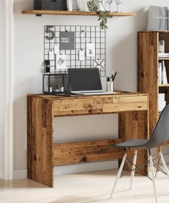 Scrivania Legno Antico 101x50x76,5 Cm In Legno Multistrato