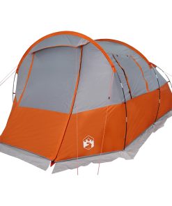 Tenda Da Campeggio A Tunnel Per 4 Persone Grigio E Arancione