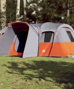 Tenda Familiare A Tunnel Per 16 Persone Grigia Impermeabile