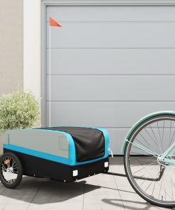 Rimorchio Da Bici Nero E Blu 45 Kg In Ferro