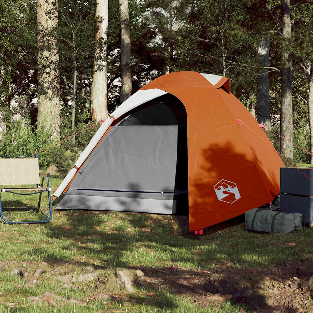 Tenda Da Campeggio A Cupola 3 Persone Arancione Impermeabile