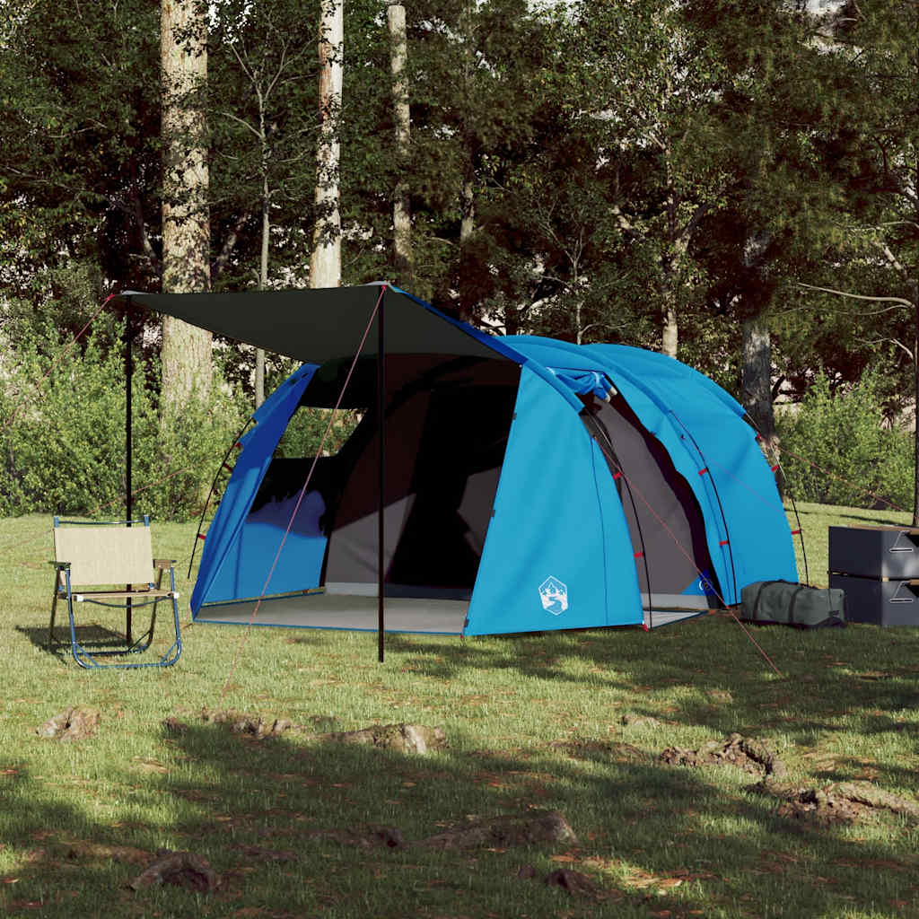 Tenda Da Campeggio A Tunnel Per 4 Persone Blu Impermeabile