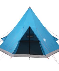 Tenda Da Campeggio Tipi Per 4 Persone Blu Impermeabile