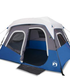 Tenda Famiglia Con Led 6 Persone Blu Chiaro A Rilascio Rapido