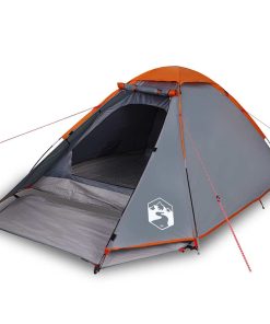 Tenda Da Campeggio A Cupola 2 Persone Grigio E Arancione