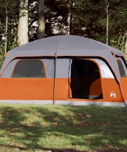 Tenda Familiare Cabina 8 Persone Grigia Arancione Impermeabile