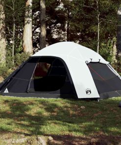Tenda Familiare A Cupola 6 Persone Bianca Tessuto Impermeabile