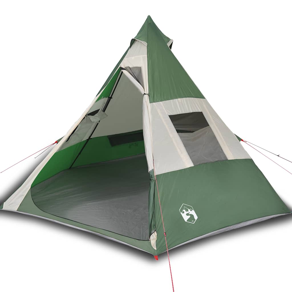 Tenda Da Campeggio Tipi Per 7 Persone Verde Impermeabile - Image 6