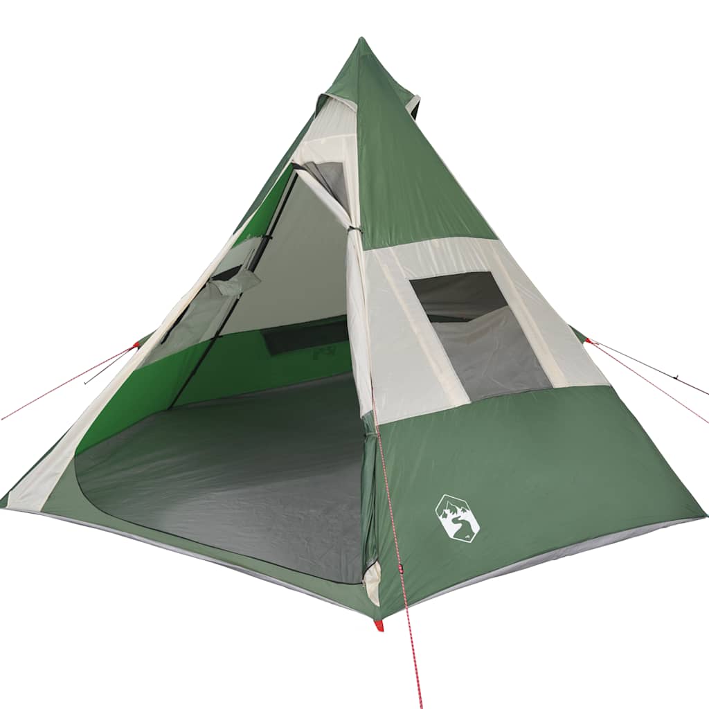 Tenda Da Campeggio Tipi Per 7 Persone Verde Impermeabile - Image 2