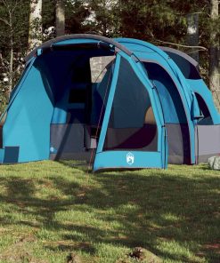 Tenda Da Campeggio A Tunnel Per 4 Persone Blu Impermeabile