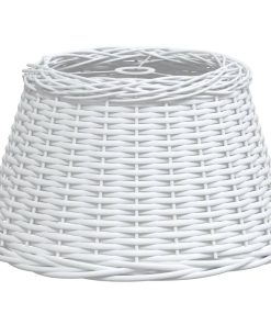 Paralume Da Soffitto Bianco Ø50x30 Cm In Vimini