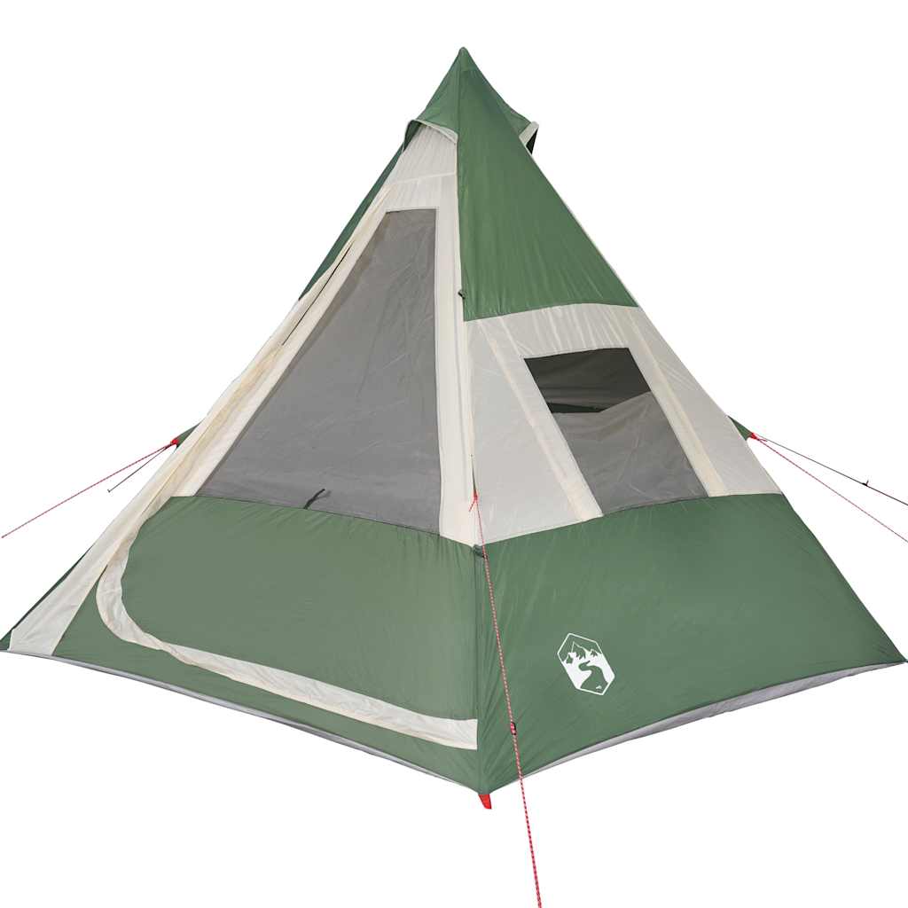 Tenda Da Campeggio Tipi Per 7 Persone Verde Impermeabile - Image 4