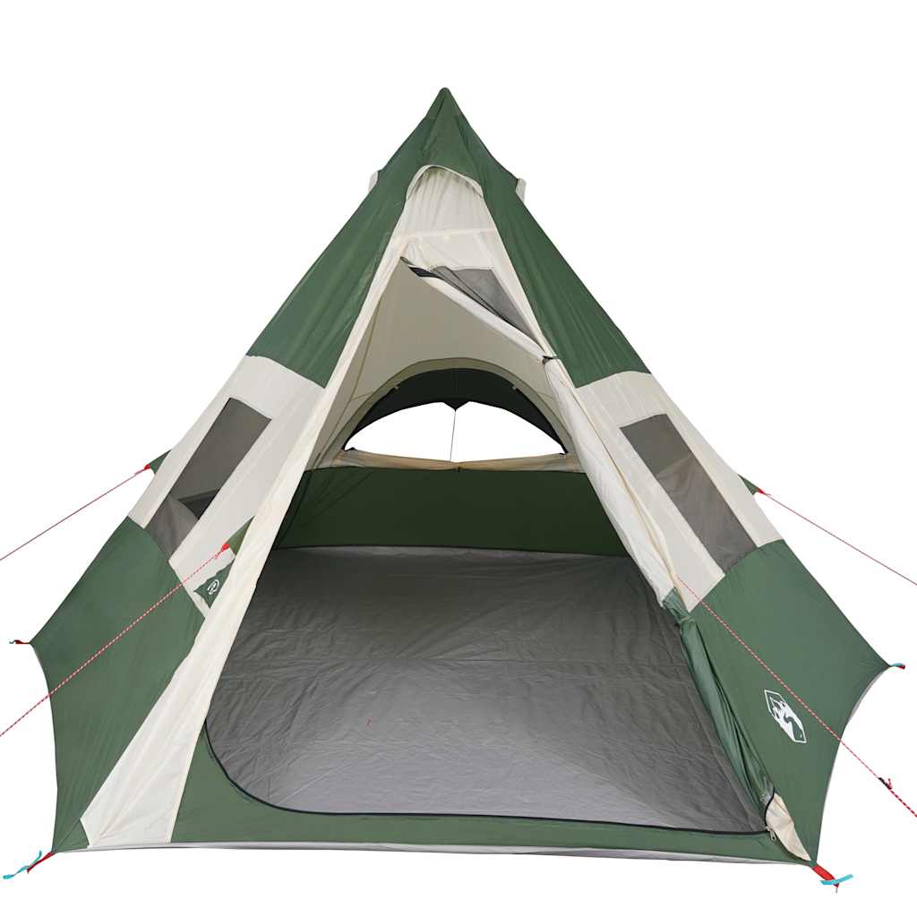 Tenda Da Campeggio Tipi Per 7 Persone Verde Impermeabile - Image 3