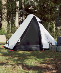 Tenda Campeggio A Cupola 2 Persone Bianca Tessuto Impermeabile