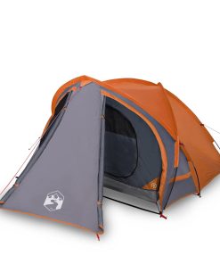 Tenda Da Campeggio A Cupola 2 Persone Grigio E Arancione