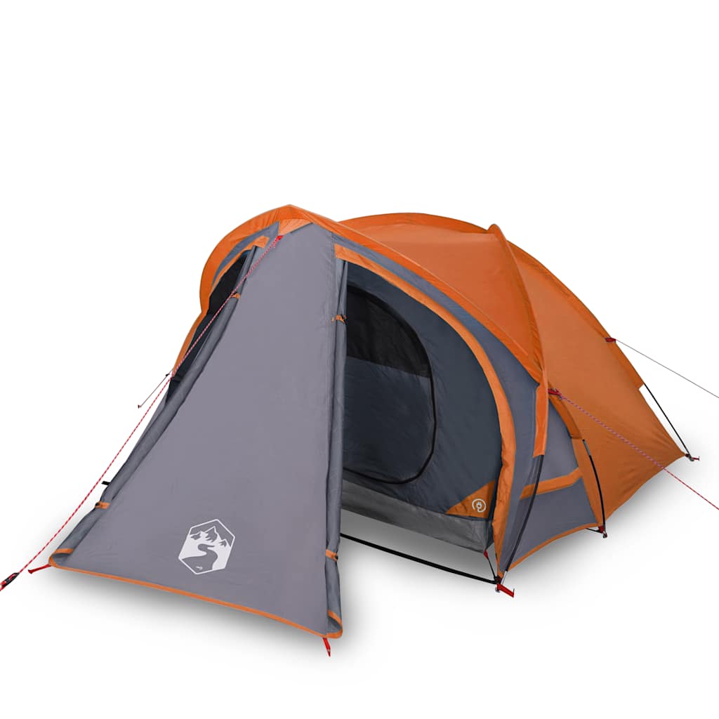Tenda Da Campeggio A Cupola 2 Persone Grigio E Arancione