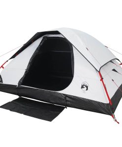 Tenda Familiare A Cupola 6 Persone Bianca Tessuto Impermeabile