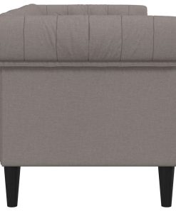 Divano Chesterfield A 2 Posti Tortora In Tessuto