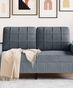 Divano A 2 Posti Grigio Scuro 120 Cm In Velluto