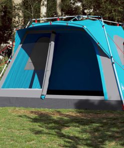 Tenda Familiare Cabina 7 Persone Blu A Rilascio Rapido