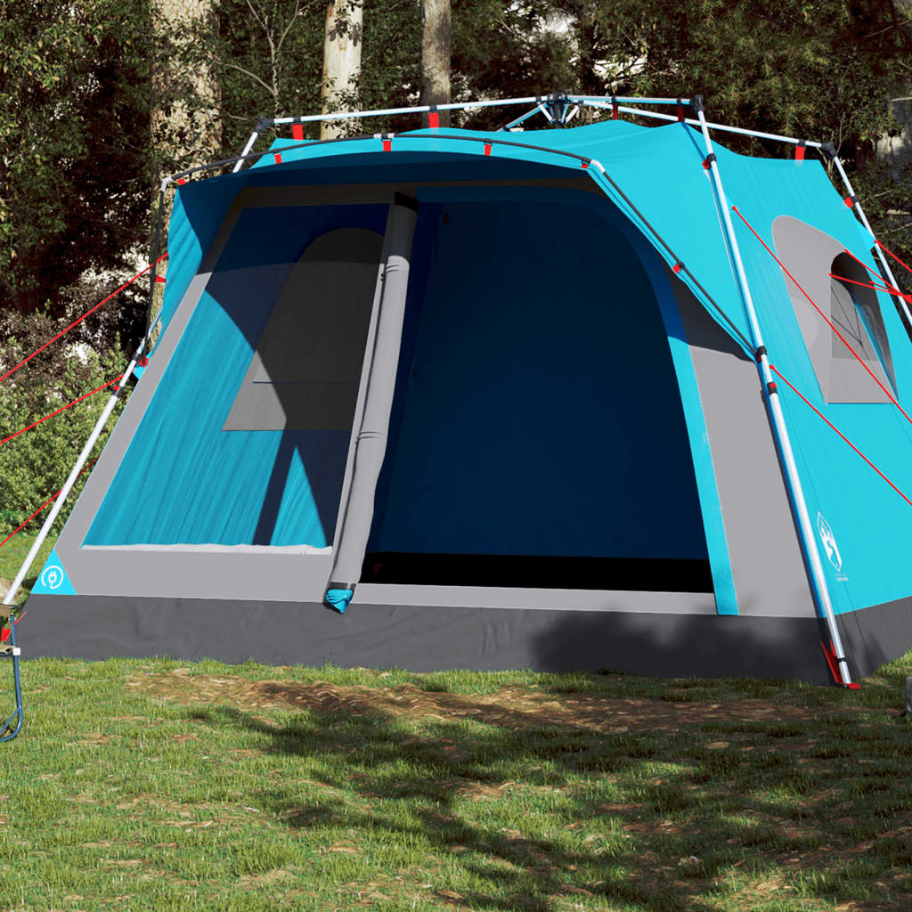 Tenda Familiare Cabina 7 Persone Blu A Rilascio Rapido