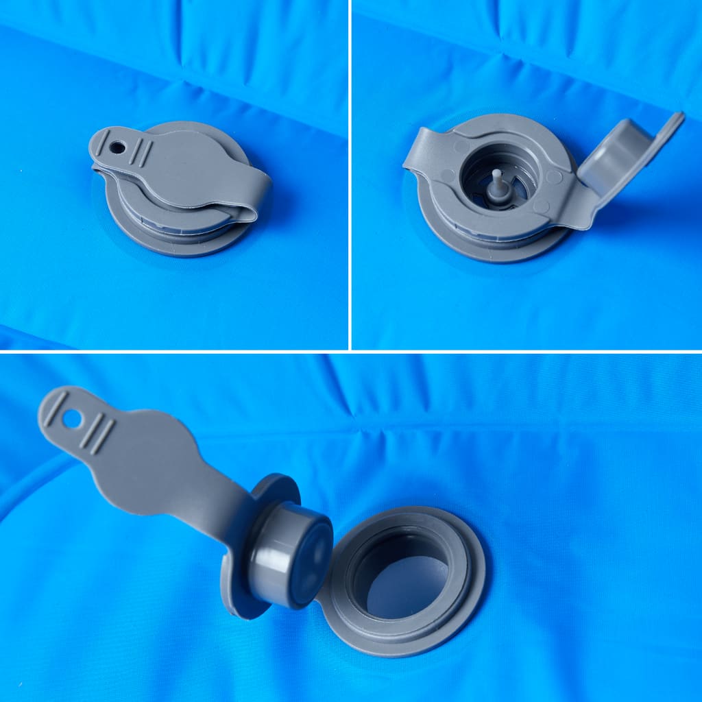 Materasso Da Campeggio Autogonfiabile Con Cuscini 1 Persona Blu - Image 3