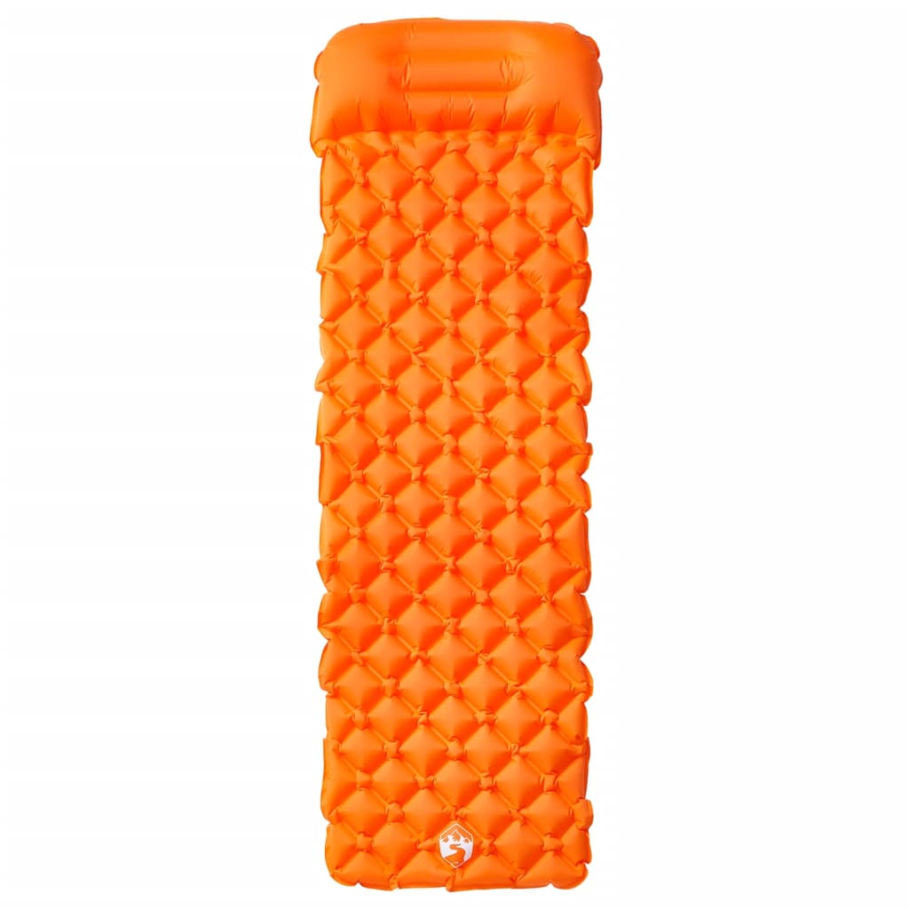 Materasso Campeggio Gonfiabile Con Cuscino 1 Persona Arancione - Image 5
